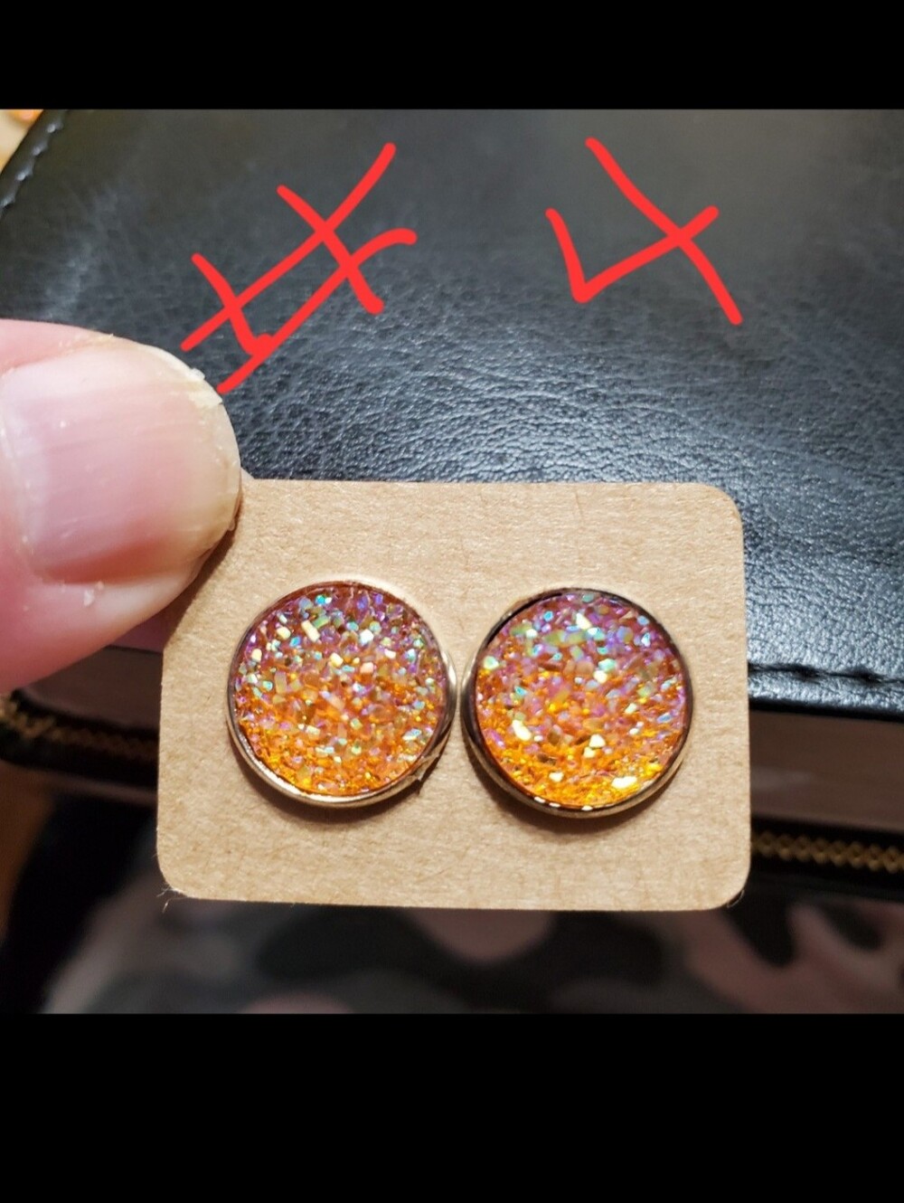 Women's Druzy Post Earrings - Picture 7 of 11